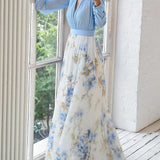 Emma | Floral Printed Maxi V-Neck Dress