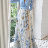 Emma | Floral Printed Maxi V-Neck Dress