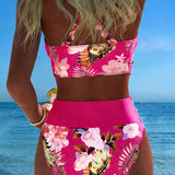 Marie | Floral Animal-Print Split-Hem Bikini