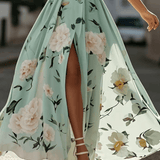 Valerie | Chiffon Floral Maxi Off-Shoulder Dress