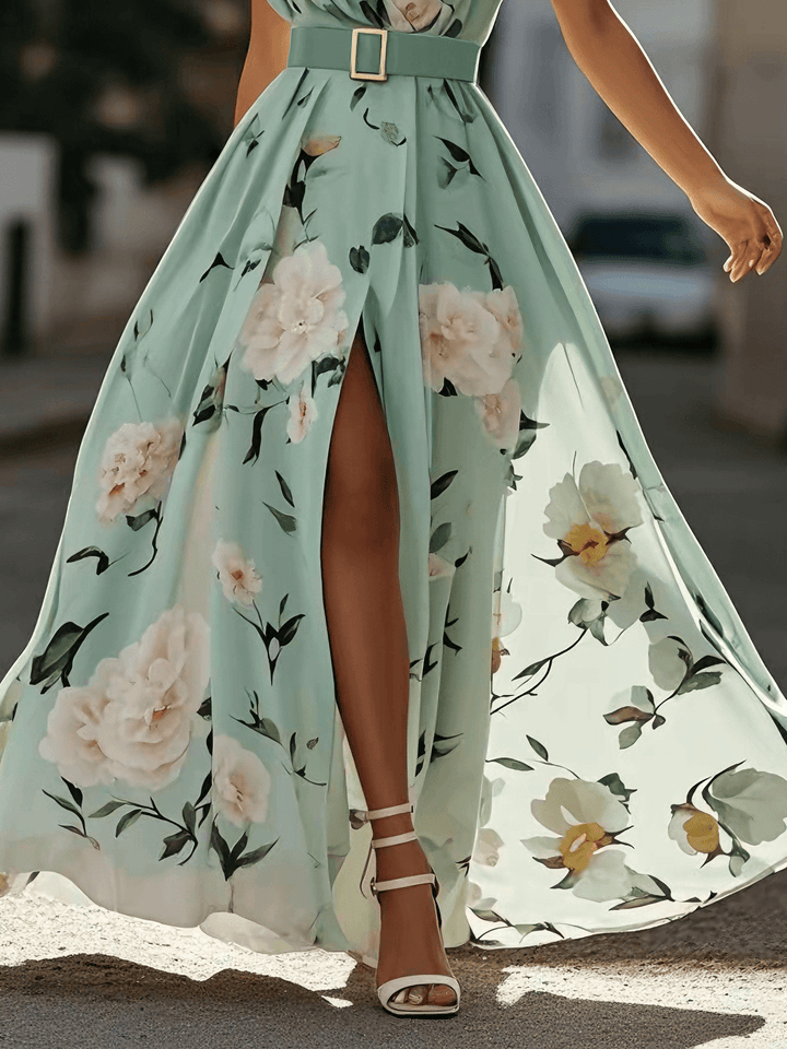 Valerie | Chiffon Floral Maxi Off-Shoulder Dress