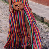Evelyn | Printed Striped Maxi Relaxed Skirt