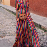 Evelyn | Printed Striped Maxi Relaxed Skirt