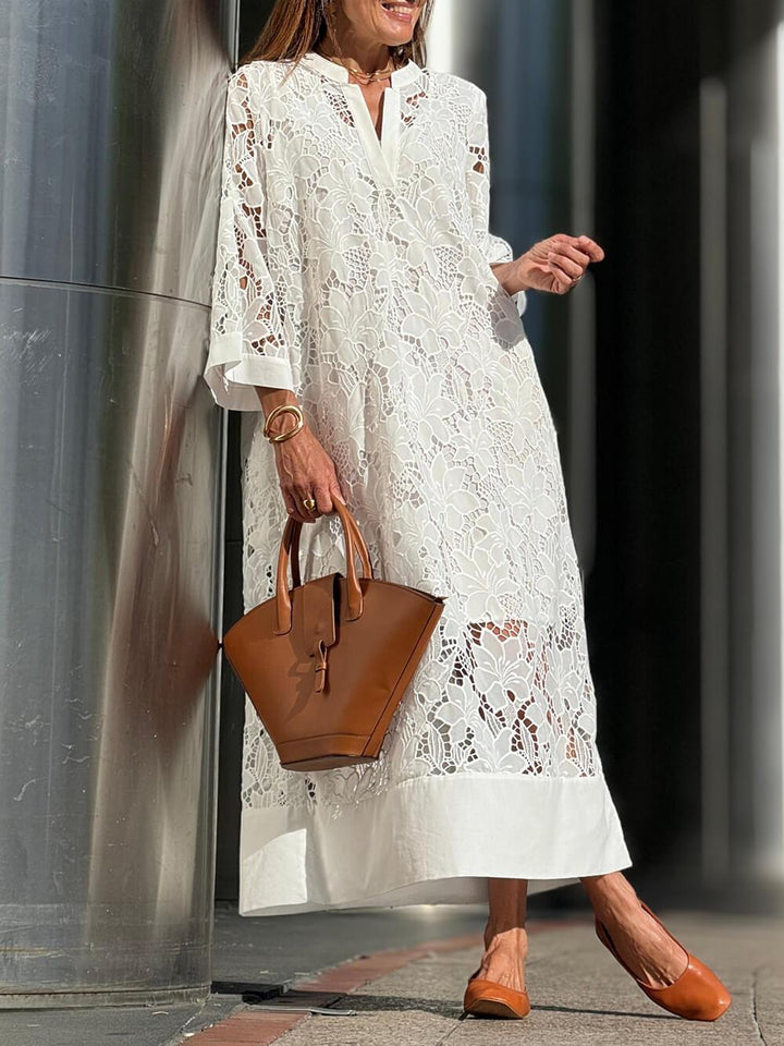 Madeleine | Floral Midi V-Neck Dress
