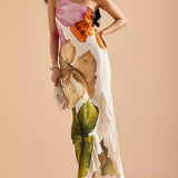 Eliza | Elegant Floral Printed Maxi Off-Shoulder Dress