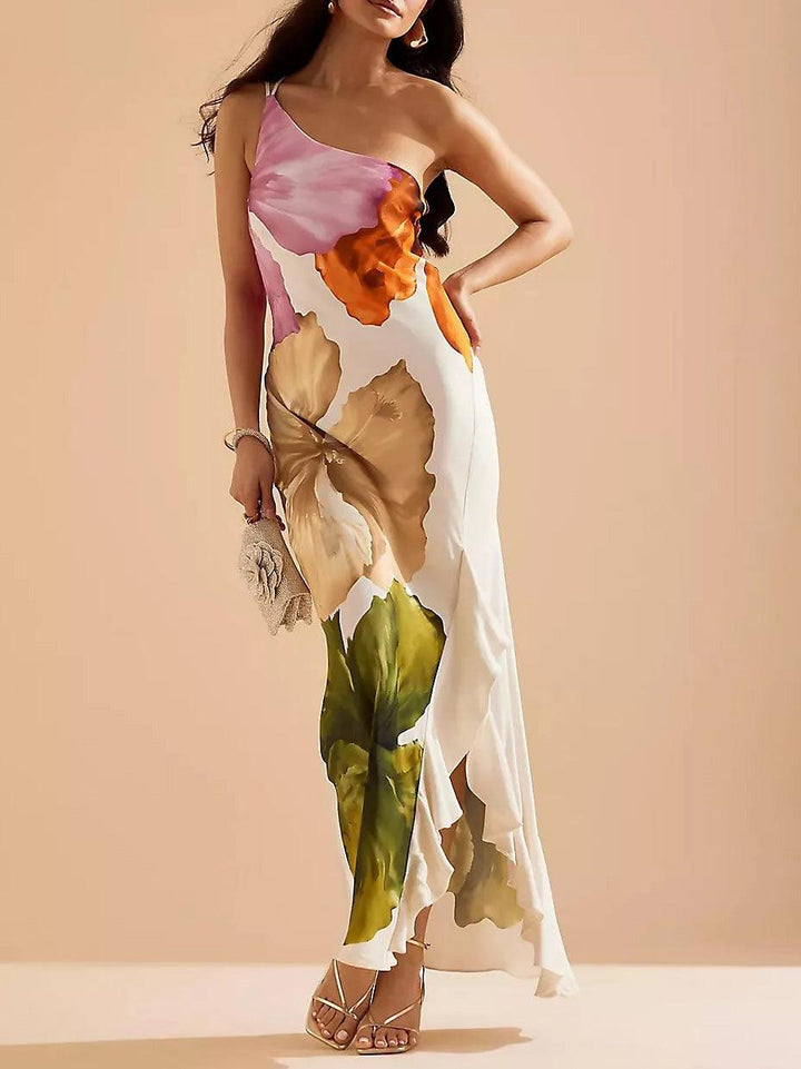 Eliza | Elegant Floral Printed Maxi Off-Shoulder Dress