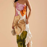 Eliza | Elegant Floral Printed Maxi Off-Shoulder Dress