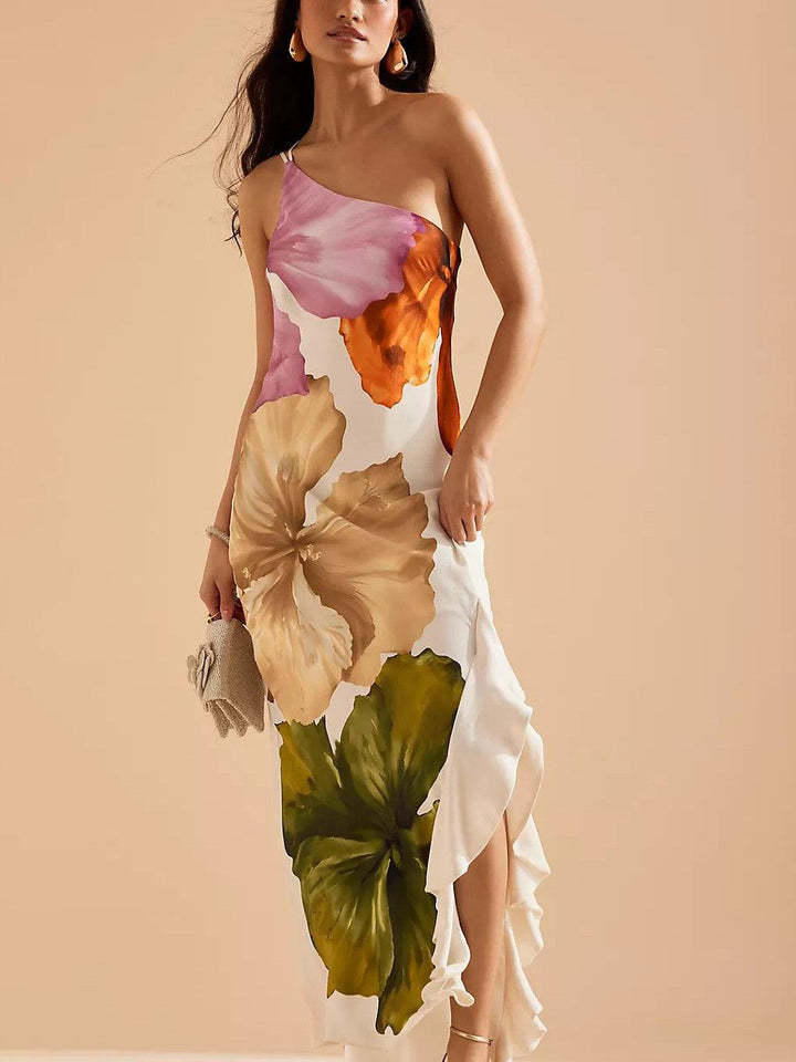 Eliza | Elegant Floral Printed Maxi Off-Shoulder Dress