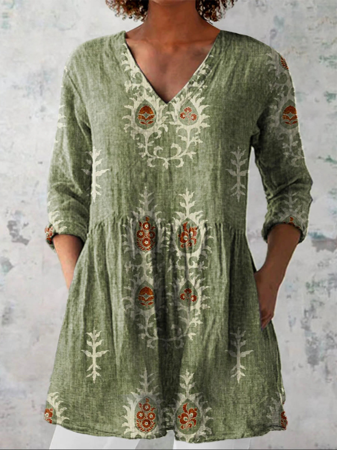 Mary | Long V-Neck Blouse