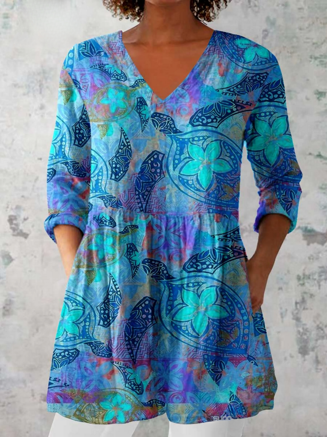 Roxanne | Long V-Neck Blouse