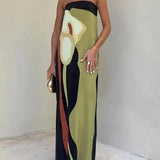 Una | Printed Animal-Print Maxi Sleeveless Dress