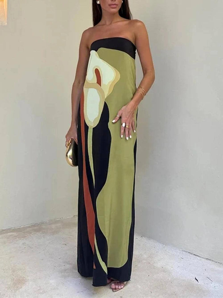 Una | Printed Animal-Print Maxi Sleeveless Dress