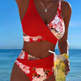 Marie | Floral Animal-Print Split-Hem Bikini