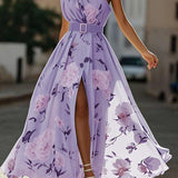 Valerie | Chiffon Floral Maxi Off-Shoulder Dress