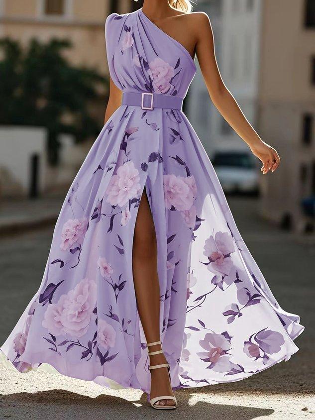 Valerie | Chiffon Floral Maxi Off-Shoulder Dress