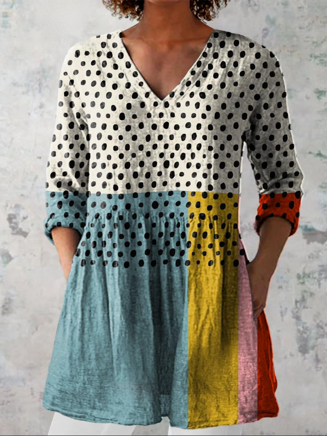Evelyn | Long V-Neck Blouse