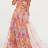 Betsy | Floral Printed Maxi V-Neck Dress