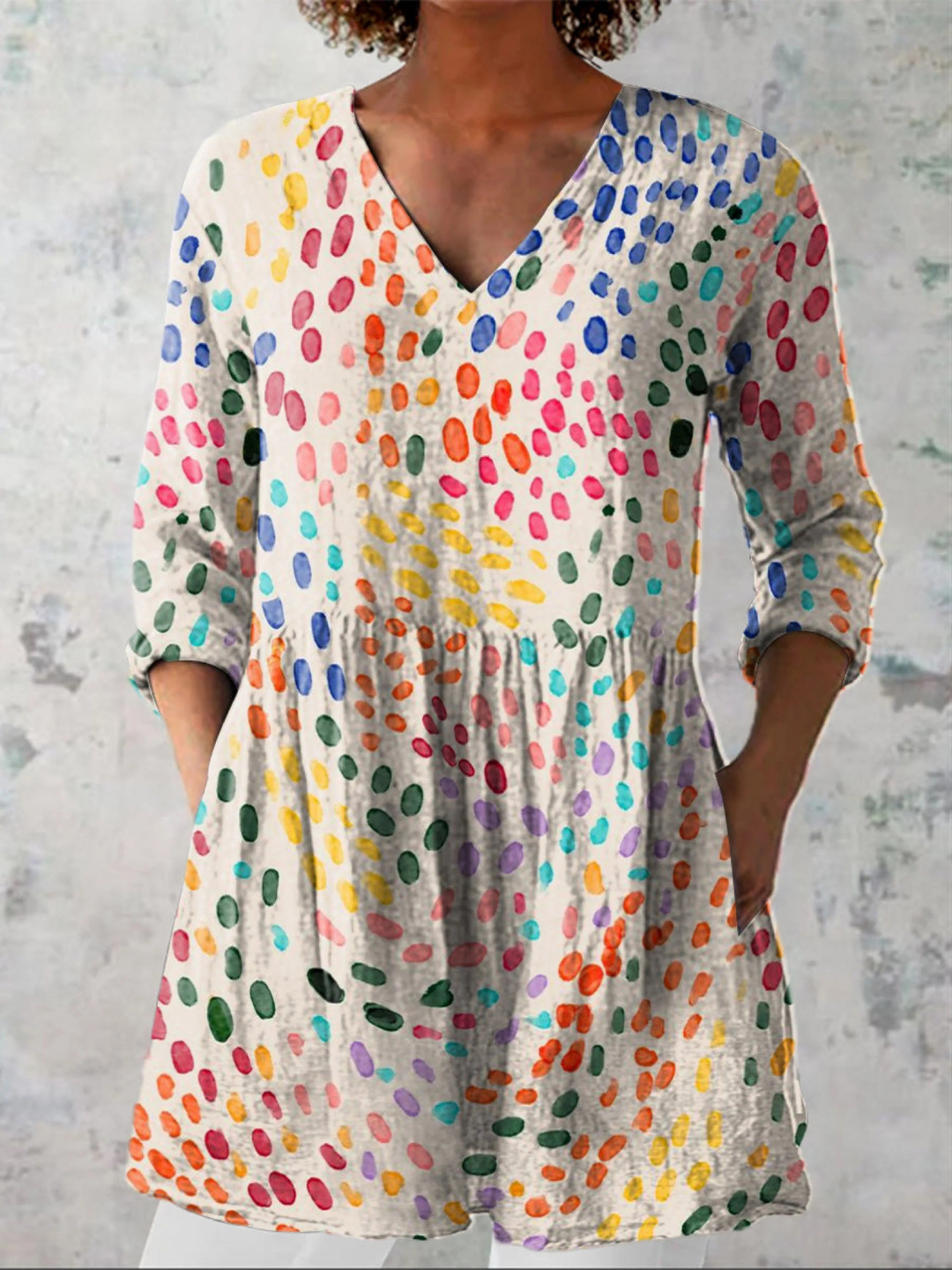Sarah | Long V-Neck Blouse