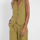 Rose | Button-Front Wide-Leg Set