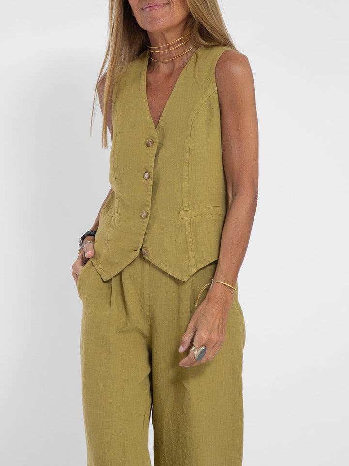 Rose | Button-Front Wide-Leg Set