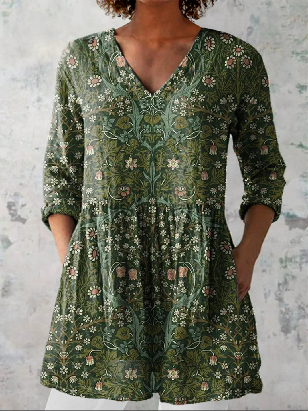 Clara | Long V-Neck Blouse