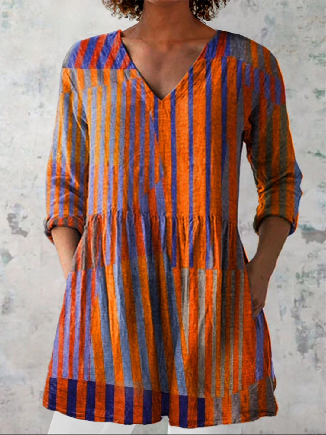 Vivienne | Long V-Neck Blouse