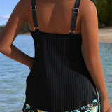 Ella | Striped Wide-Leg Tankini
