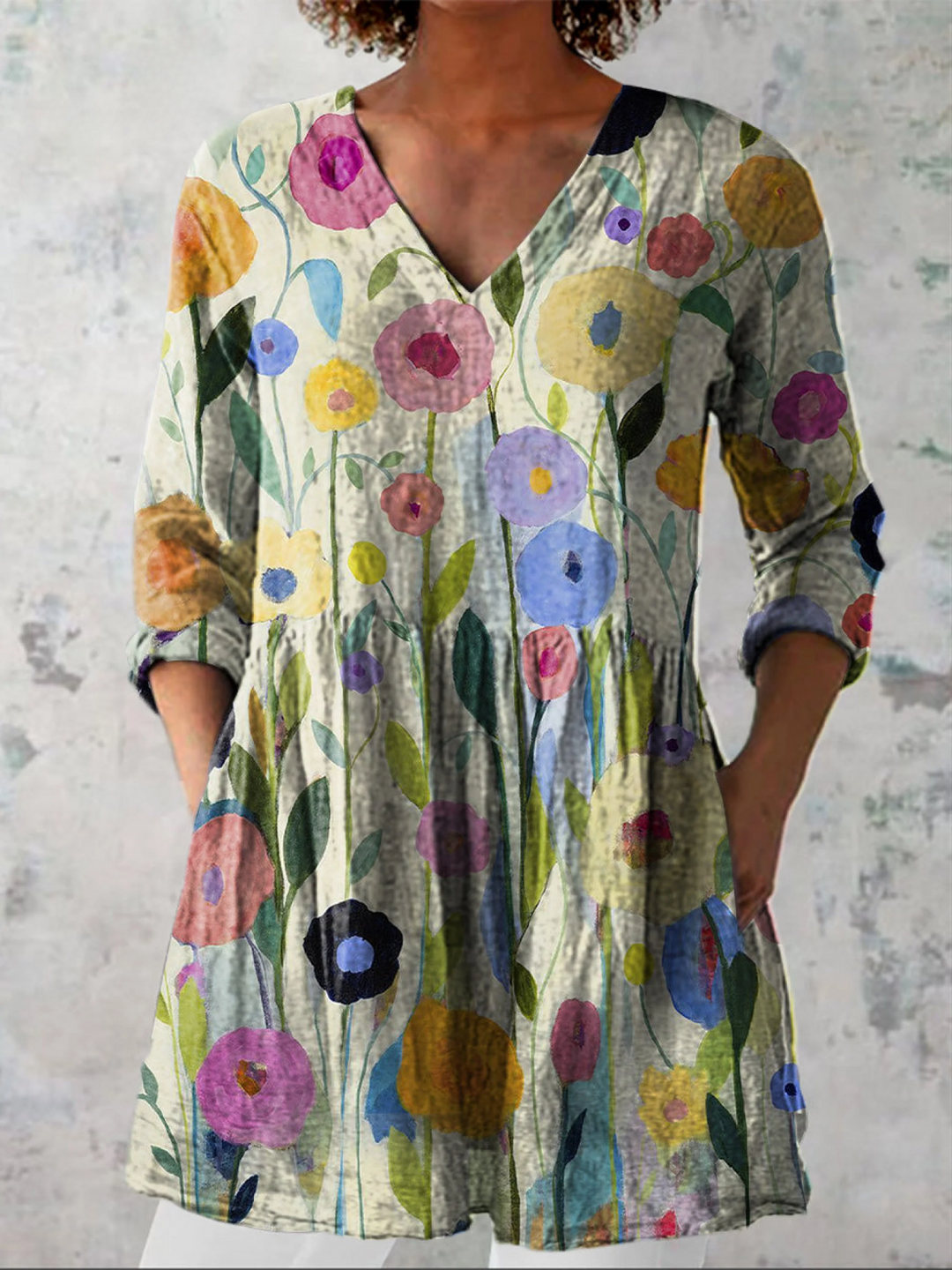 Margaret | Long V-Neck Blouse