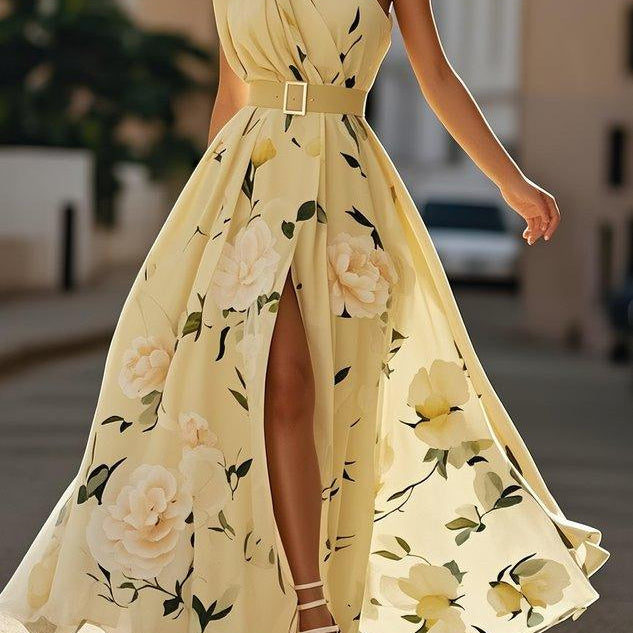 Valerie | Chiffon Floral Maxi Off-Shoulder Dress