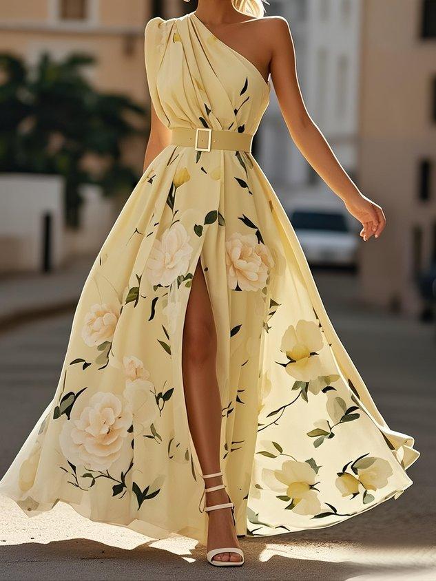 Valerie | Chiffon Floral Maxi Off-Shoulder Dress