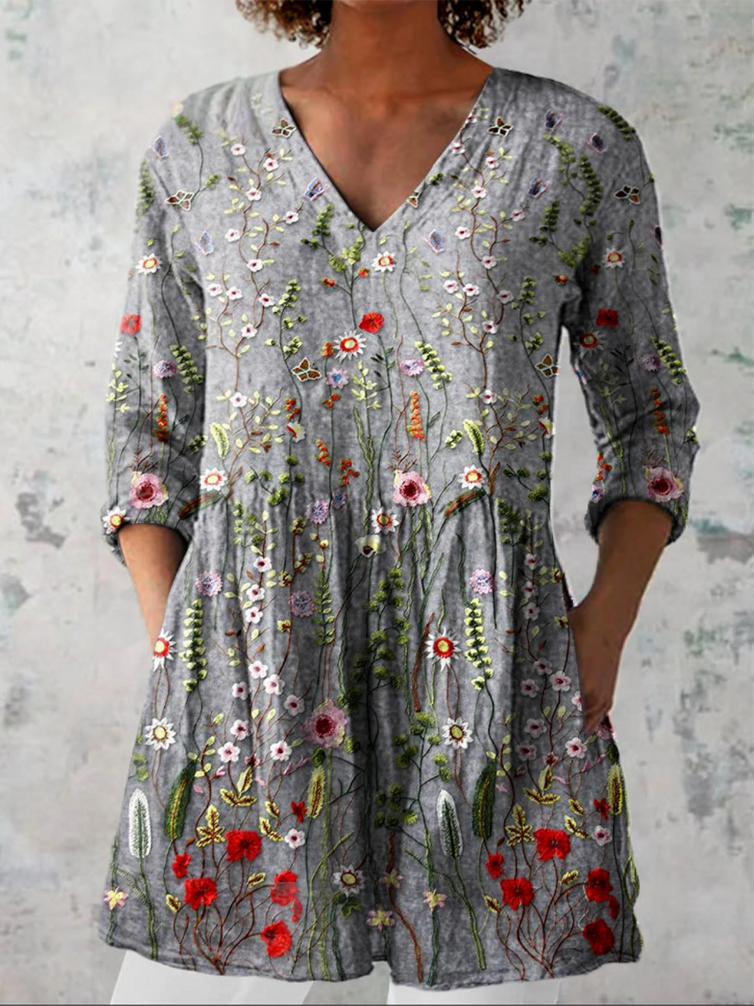 Josephine | Long V-Neck Blouse