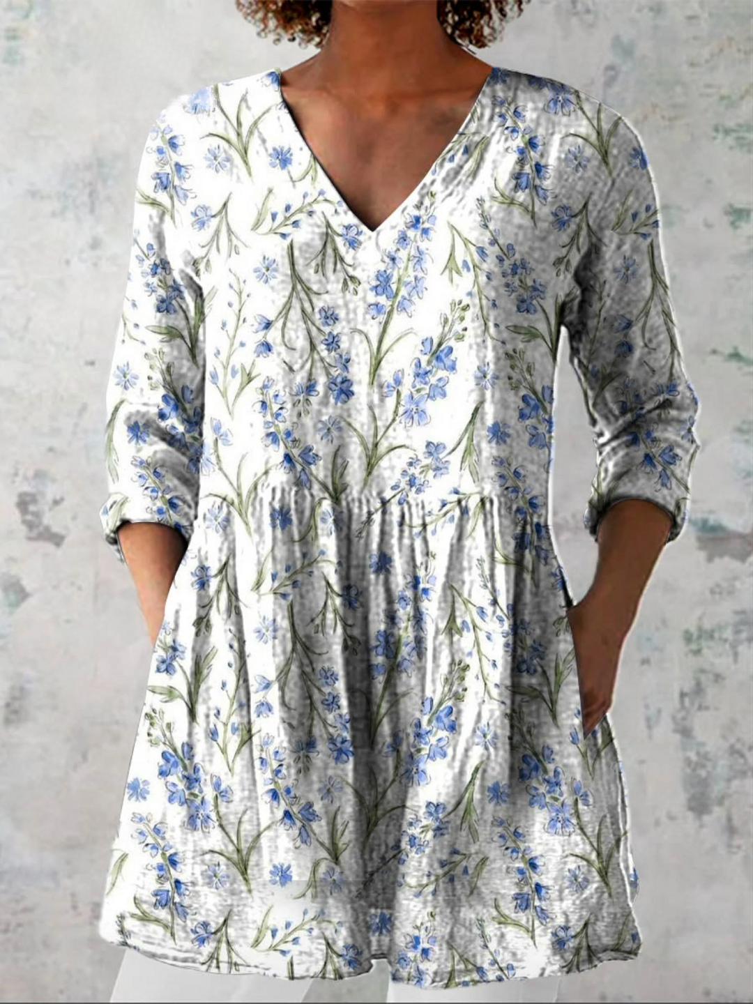 Frances | Long V-Neck Blouse