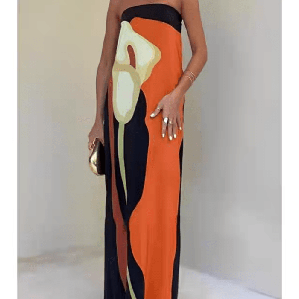 Una | Printed Animal-Print Maxi Sleeveless Dress