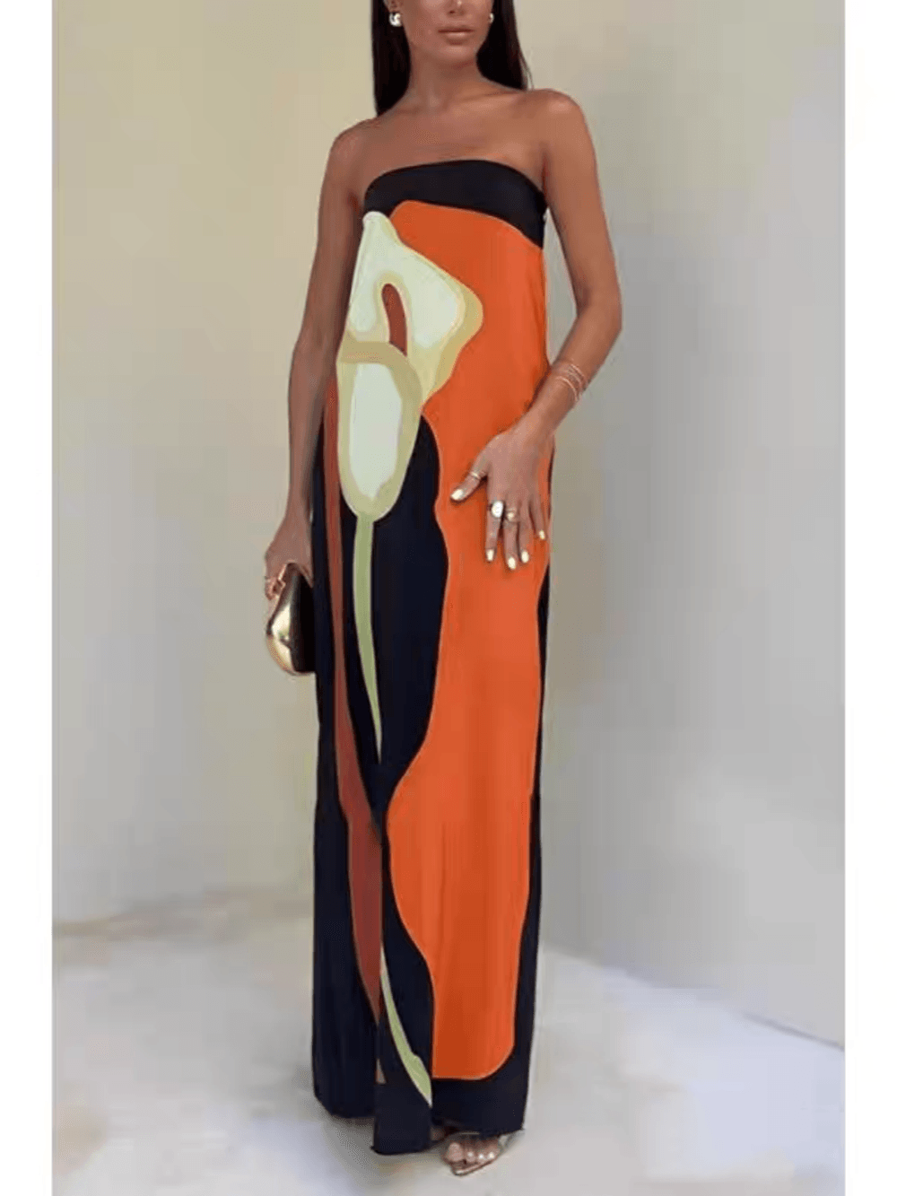 Una | Printed Animal-Print Maxi Sleeveless Dress