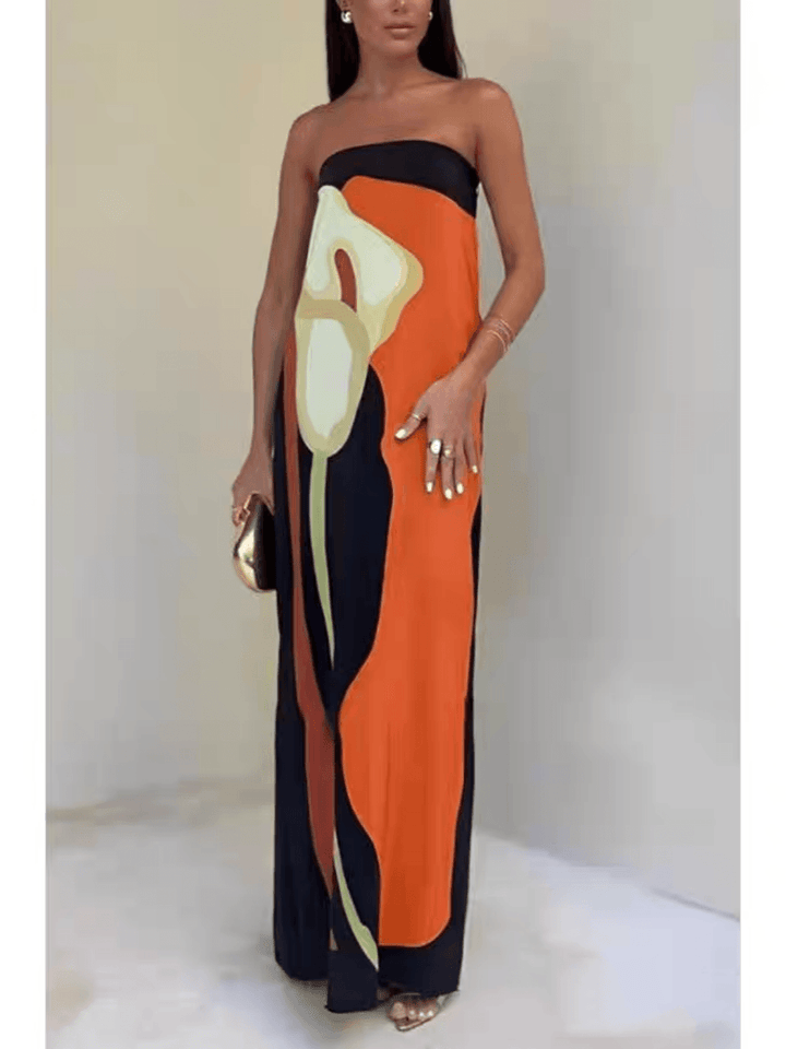 Una | Printed Animal-Print Maxi Sleeveless Dress