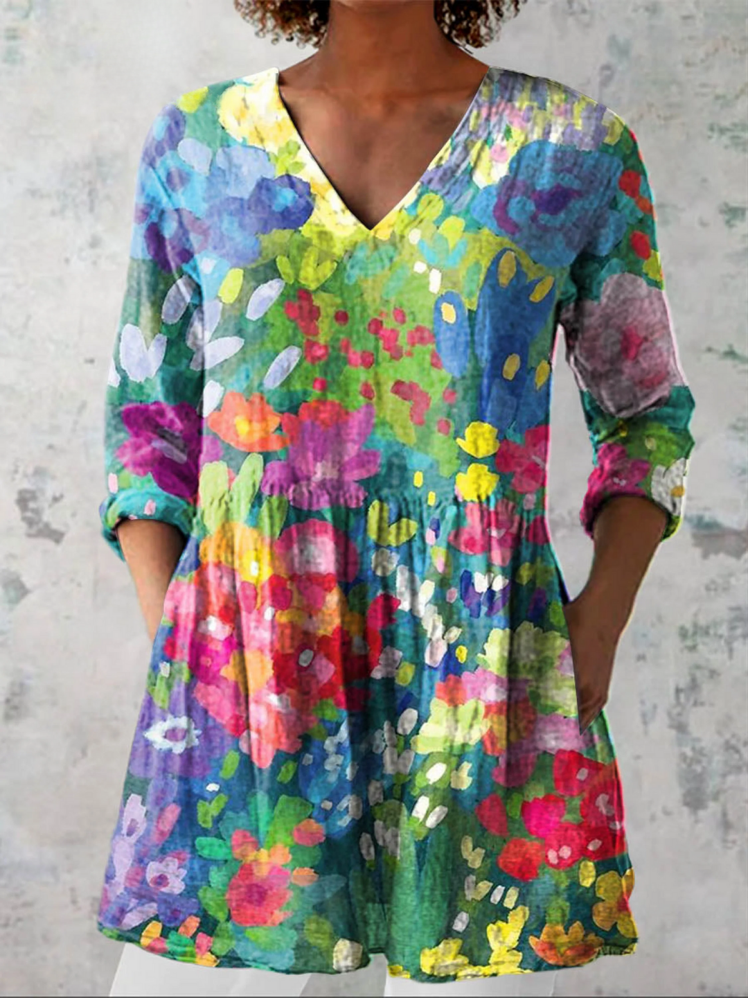 Madeleine | Long V-Neck Blouse