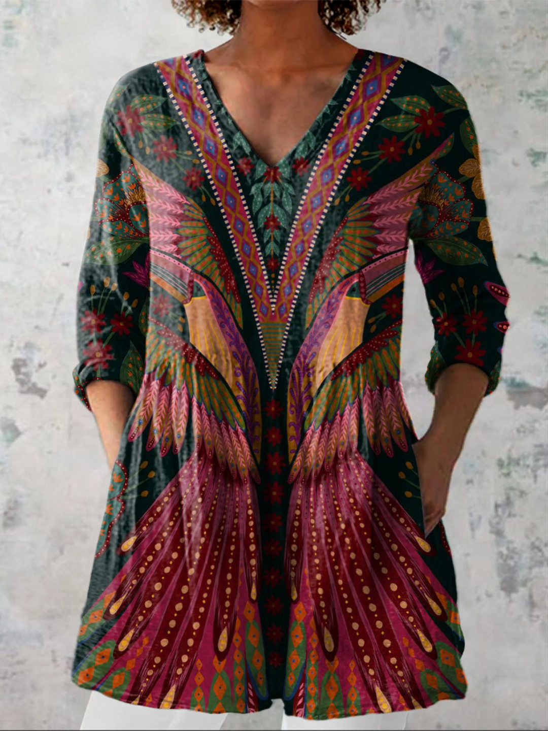 Gabriella | Long V-Neck Blouse