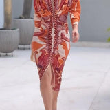 Monica | Printed Midi Dress