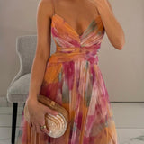 Betsy | Floral Printed Maxi V-Neck Dress