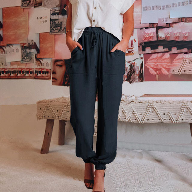 Louise | Elegant Drawstring Trousers