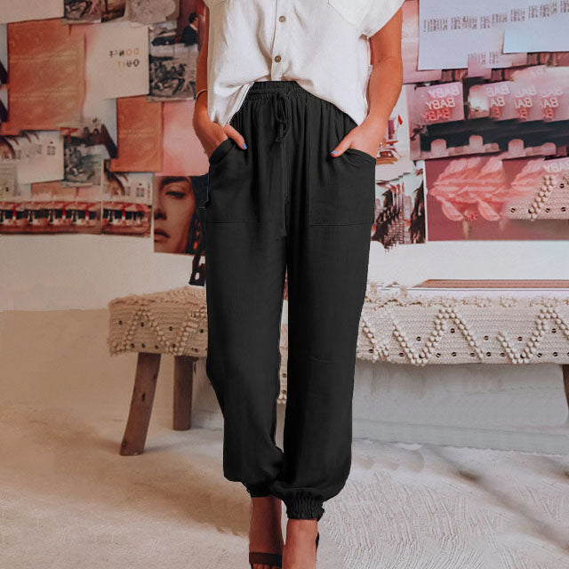 Louise | Elegant Drawstring Trousers
