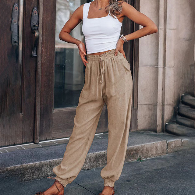Louise | Elegant Drawstring Trousers