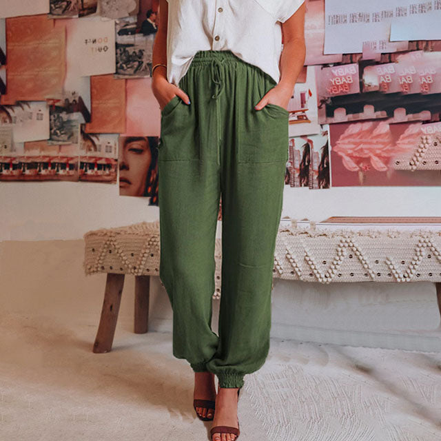 Louise | Elegant Drawstring Trousers