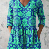 Leah | Long V-Neck Blouse