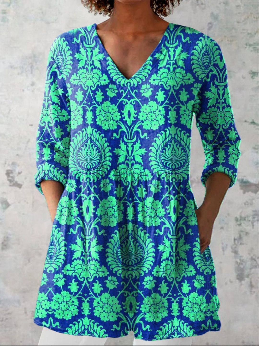 Leah | Long V-Neck Blouse