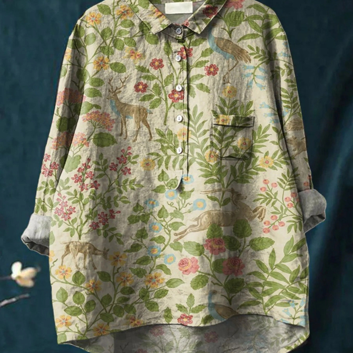 Lottie | Floral Printed Animal-Print Relaxed T-Shirt
