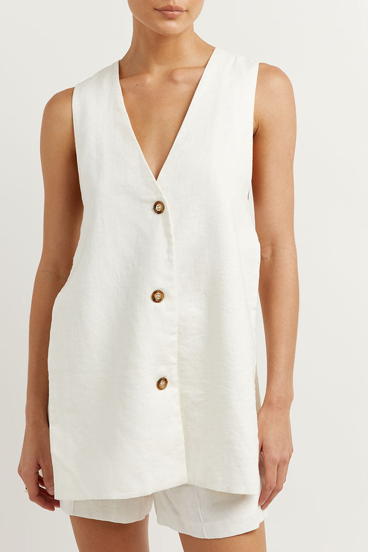 Helena | Sleeveless Button-Detail Set