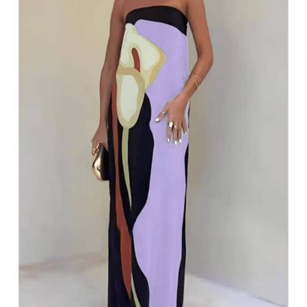 Una | Printed Animal-Print Maxi Sleeveless Dress