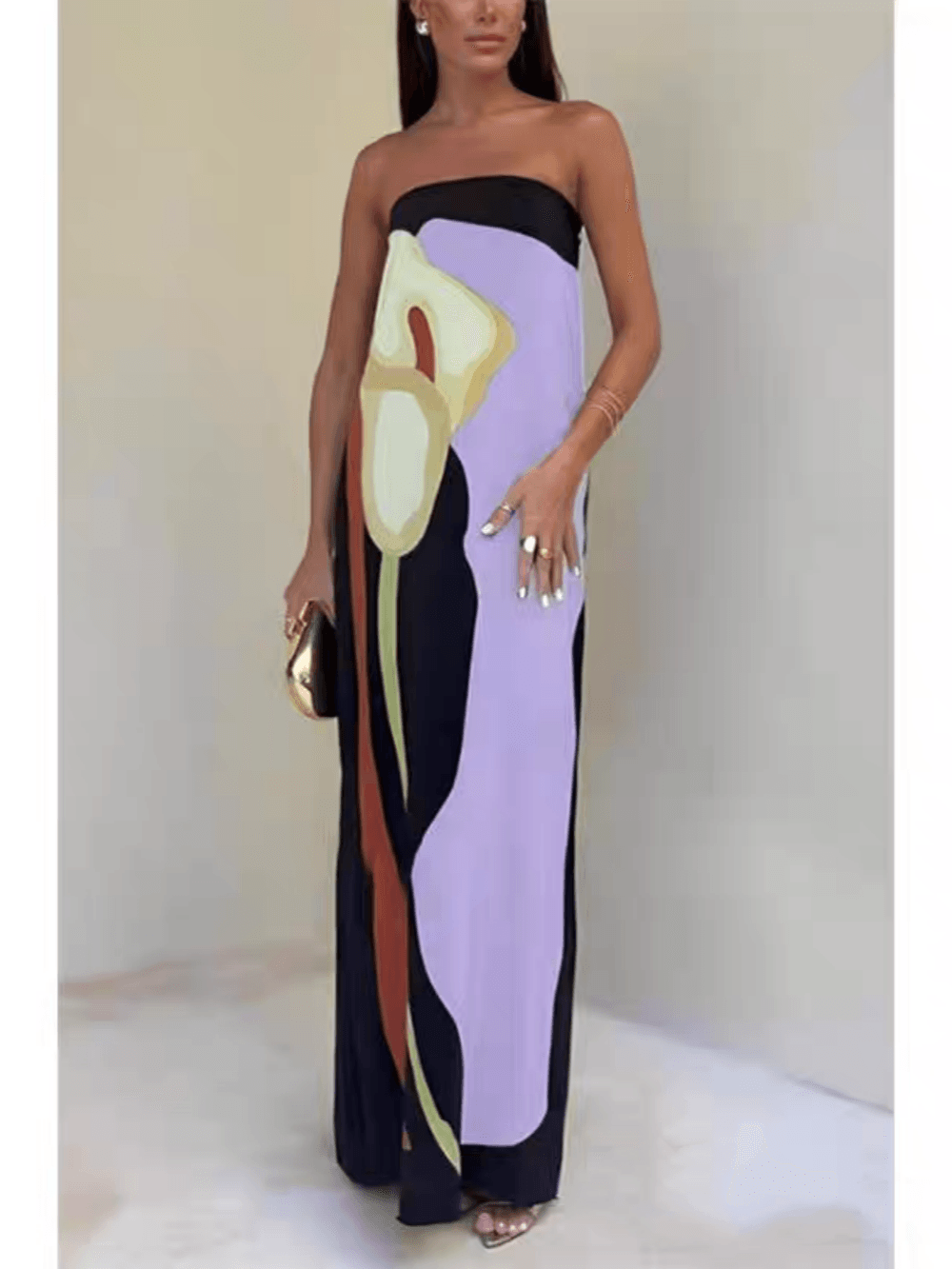 Una | Printed Animal-Print Maxi Sleeveless Dress