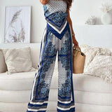 Hazel | Elegant Lace-Up Wide-Leg Set